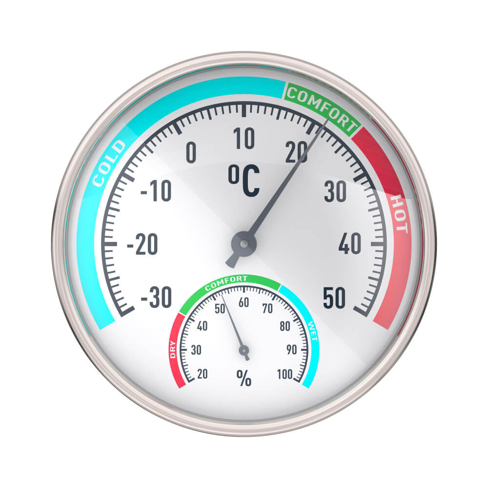 Analoge Hygrometer Anzeige von -30 bis 50 Grad